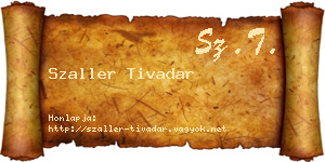 Szaller Tivadar névjegykártya