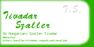tivadar szaller business card